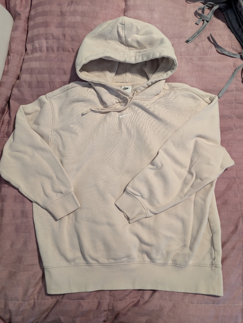 Nike Small Swoosh Cream Hoodie